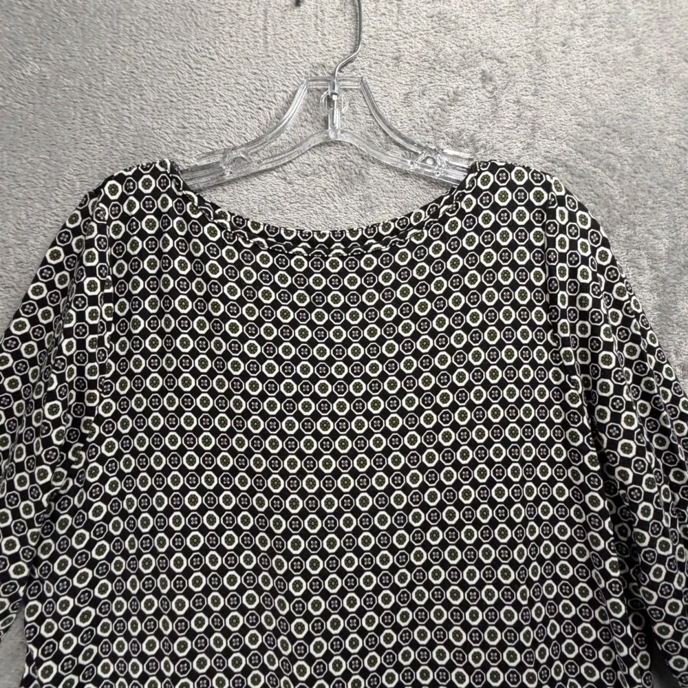 J Jill Wearever Geometric Shift Dress M Art Teacher Quiet Luxury Travel Knit